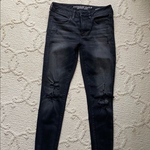American Eagle distressed black jeans